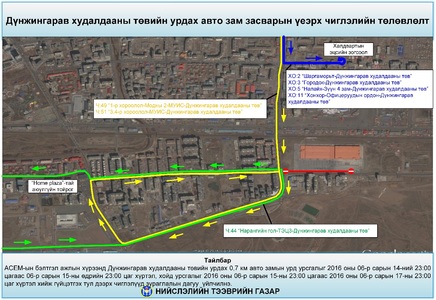 Дүнжингаравын урд замыг түр хаана
