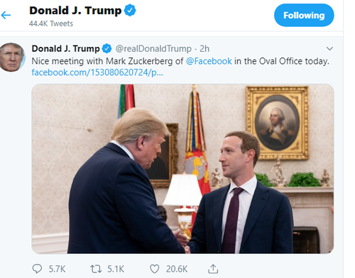 Трамп, Цукерберг нар уулзжээ 