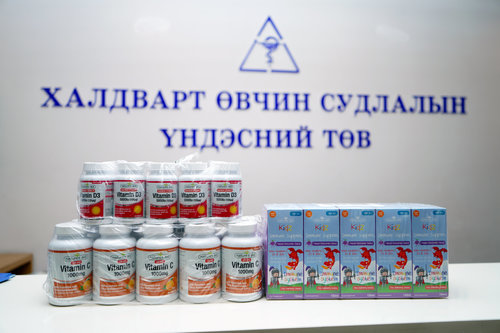 ХӨСҮТ-д 25 сая төгрөгийн үнэ бүхий витаминуудыг хандивлав