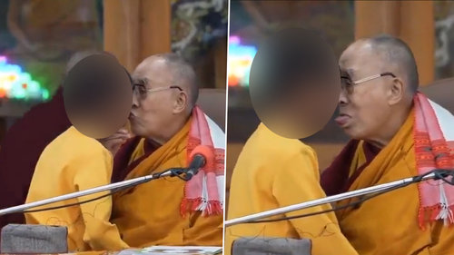 Хүүхдийн уруул дээр үнссэнийхээ төлөө Далай лам уучлалт гуйжээ