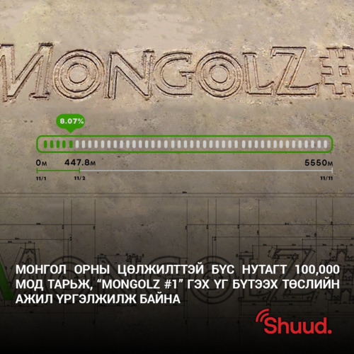 Цөлжилттэй бүс нутагт “MongolZ #1” хэмээн бичиж, 100.000 мод тарина